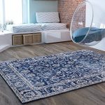 cool rugs blue traditional distressed 5 x 7 [ 5u00273 XKVDMVH